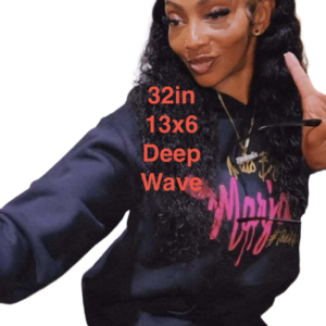 Mink Natural 32in Deep Wave 13x6
